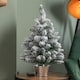 image 3 of 2ft (60cm) Pre Lit Battery LED Snow Flocked Miniature Christmas Tree with Timer