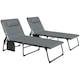 image 1 of Outsunny Folding Sun Loungers Set of 2, Reclining Sun Bed, Black 