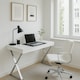 image 6 of Centurion Supports ADONIS Gloss White and Chrome Ergonomic Home Office Luxury Computer Desk White | Silver