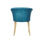 image 5 of Set of 4 Elsa Velvet Dining Chairs with Wooden Legs, Curved Back & Comfortable Seating Blue