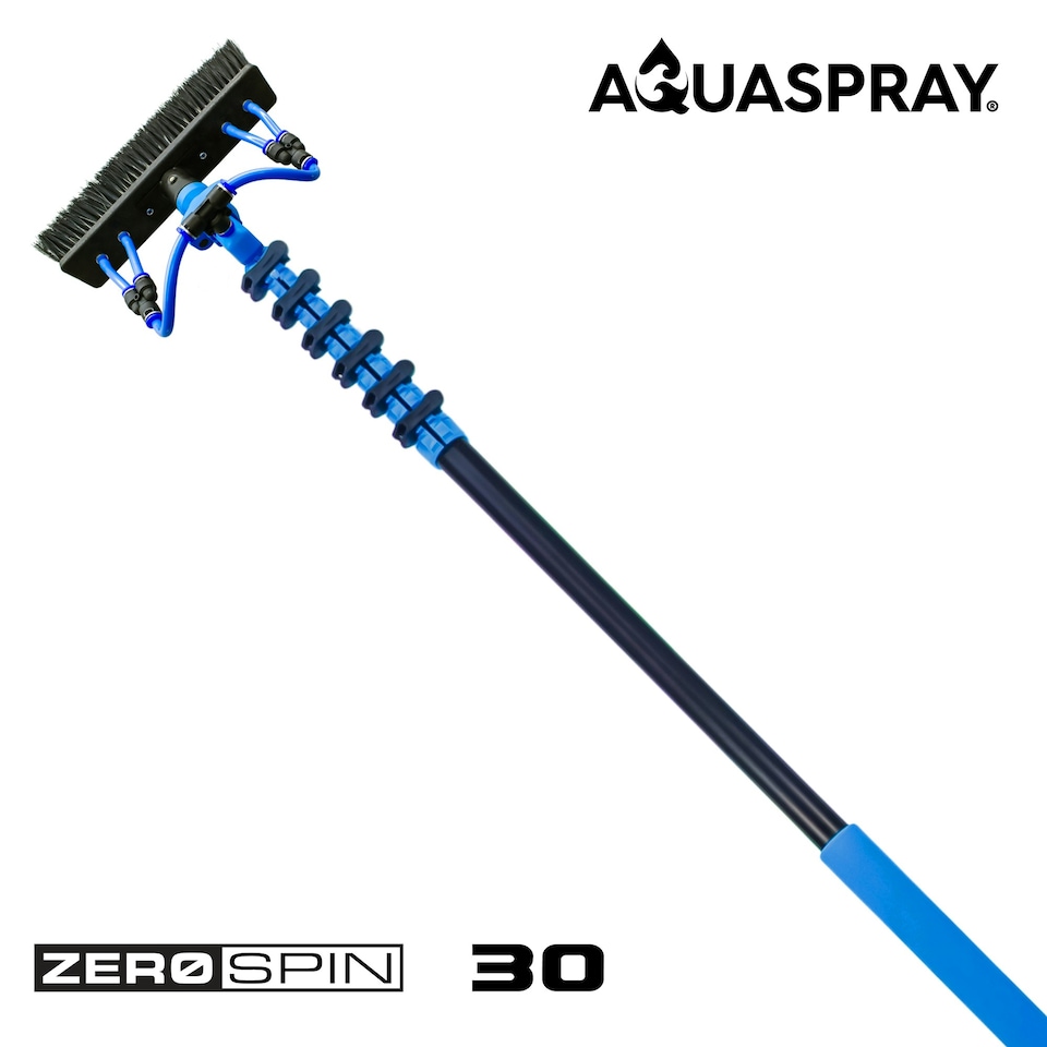image 1 of Aquaspray® Bundle Kit - 30ft Water-fed Telescopic Extendable Window Cleaning Pole + Inline Di-Filter + TDS Meter Black