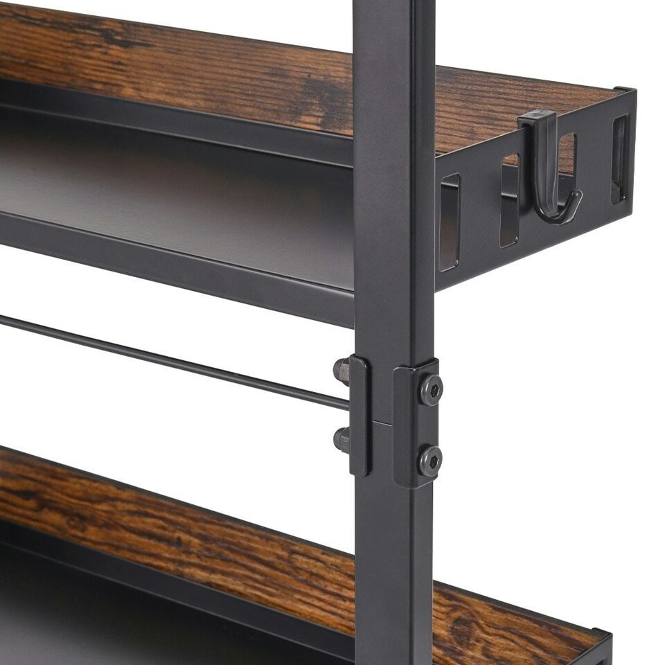 image 1 of Living and Home Steel and Wood Over-the-Door Kitchen Pantry Organiser