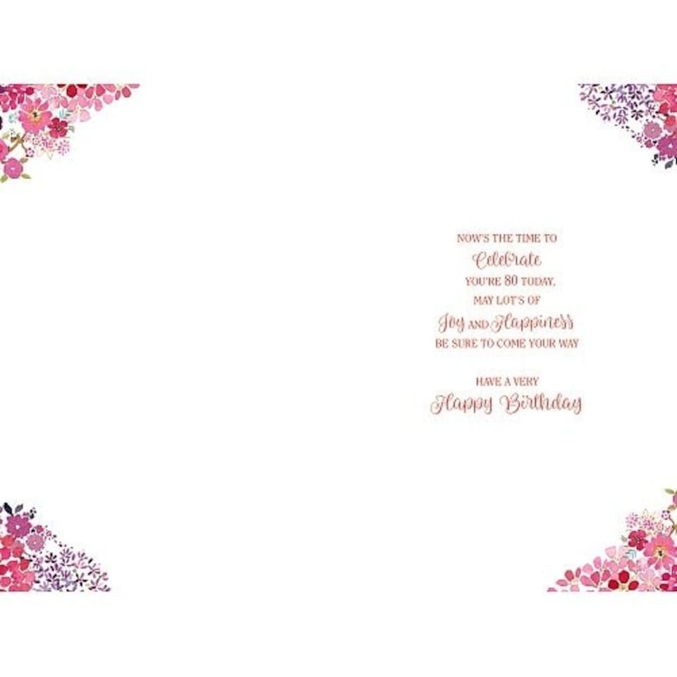 image 1 of 80TH Birthday Female Card Embossed Gold Foil Number Design