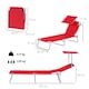 image 7 of Outsunny Folding Chair Sun Lounger w/ Sunshade Garden Recliner Hammock Red
