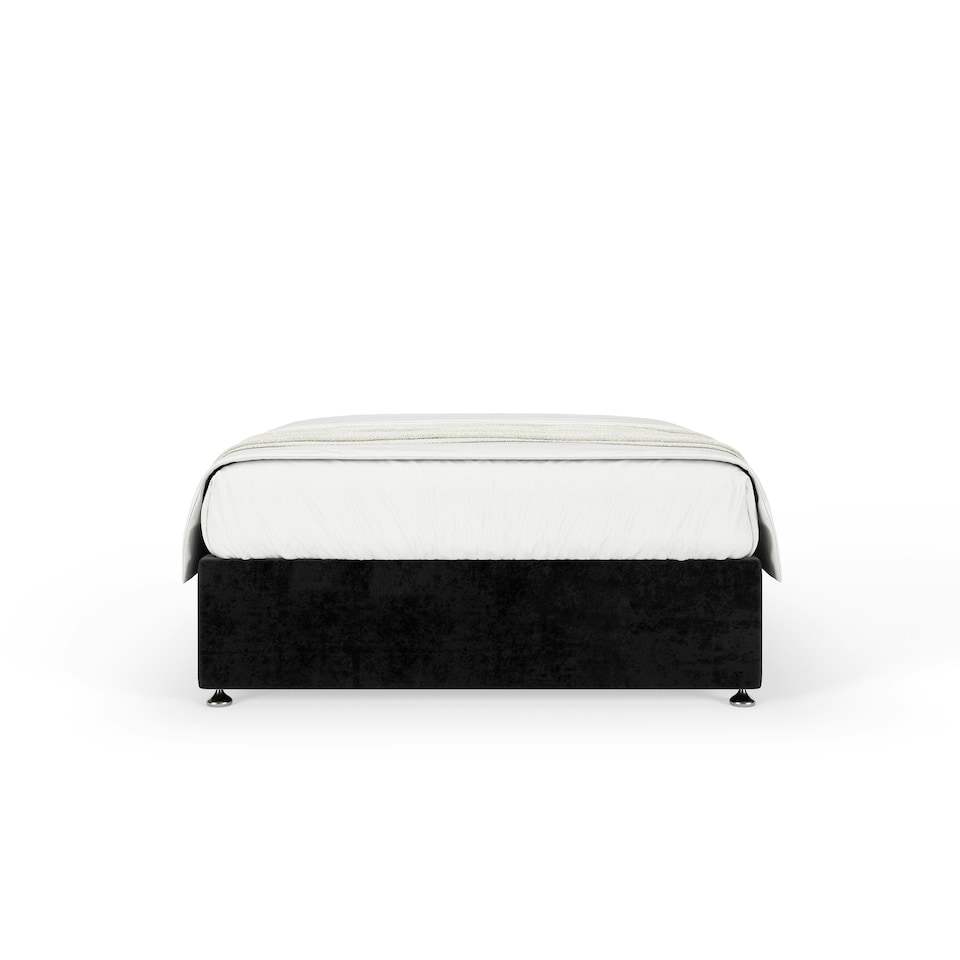 image 1 of Signature Platinum 2000 Pocket Sprung Black Naples Velvet Divan Set Small Single