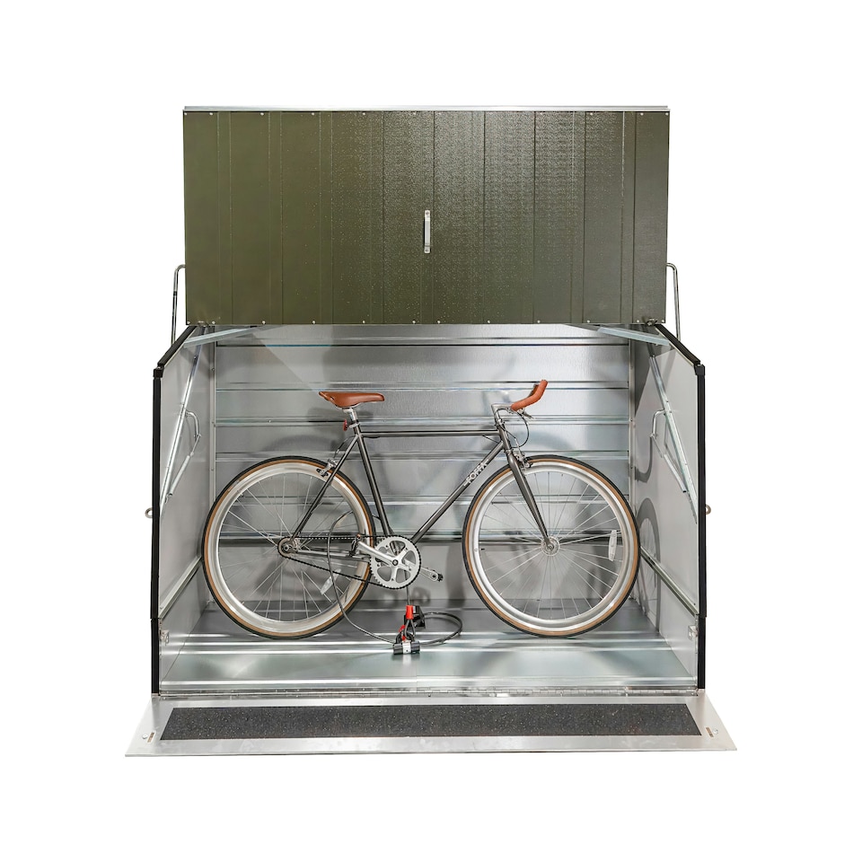 image 1 of Trimetals ProtectaCycle Secure Bike Store with Ramp – Police Approved - Fits up to 3 Adult Bikes Grey