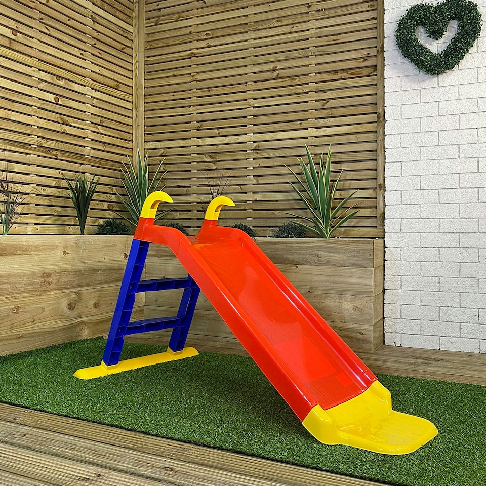image 1 of 80cm Kids Indoor Outdoor Freestanding Plastic Slide with Ladder and Extension