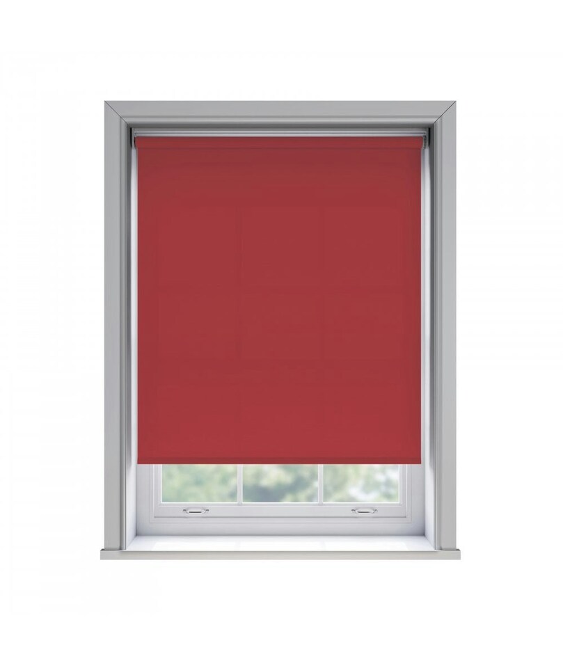 110cm No Drill Red Thermal Blackout Roller Blind (170cm Drop) | Red