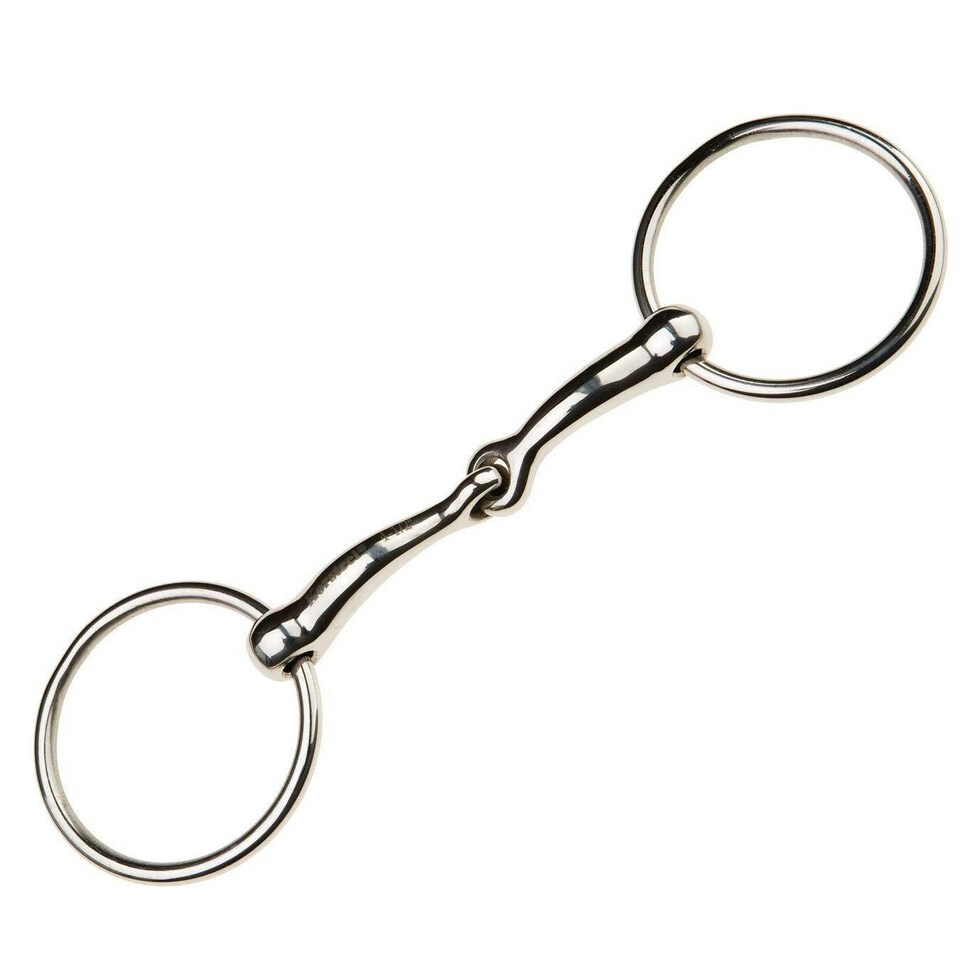 Korsteel Stainless Steel Jointed Loose Ring Snaffle Bit - Silver - 4.5in