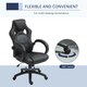 image 5 of Vinsetto PU Leather Racing Gaming Chair, Swivel Home Office Gamer Chair Gray