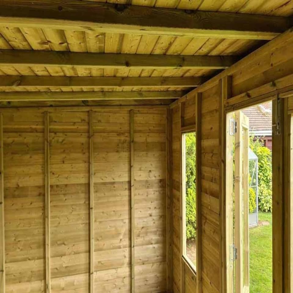 image 1 of 10 X 6 BAKEWELL SUMMERHOUSE - L304.8 x W182.9 x H304.8 cm | Brown