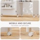 image 6 of HOMCOM Folding Sewing Table Rolling Craft Table with Drop Leaf Wheels White | White