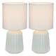 image 1 of Set of 2 Fox - White Ceramic Lamps | White | White | Medium | 2