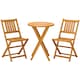 image 1 of Outsunny Folding Patio Bistro Set of 3 Dining Table Set with 2 Foldable Chairs