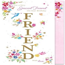 Words 'n' Wishes Traditional to a Special Friend Birthday Card ~ Lovely Words