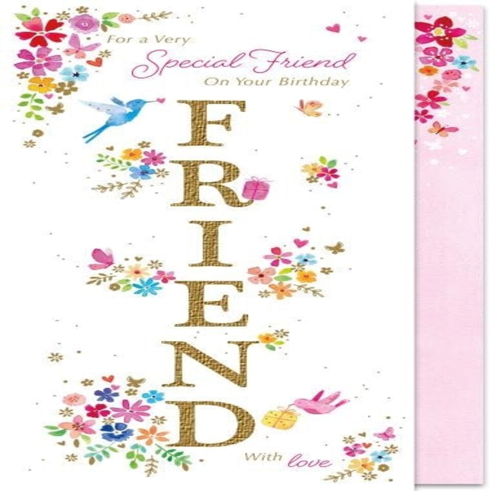 Words 'n' Wishes Traditional to a Special Friend Birthday Card ~ Lovely Words