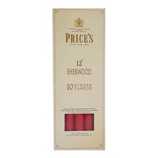 Prices 12" Sherwood Candle Red Pack Of 10