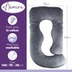 image 3 of Aamira Dark Grey Pregnancy Maternity Pillow, 140x70x20cm J Shaped Memory Foam | Grey | Grey | Standard | 1