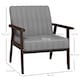 image 7 of HOMCOM Modern Accent Chair Upholstered Armchair for Bedroom Living Room Grey