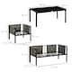 image 5 of Outsunny 4 Piece Garden Sofa Set w/ Tempered Glass Coffee Table