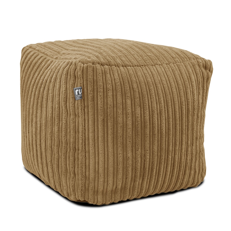 image 1 of rucomfy Indoor Jumbo Cord Bean Bag Footstool - Cube Pouffe