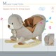 image 6 of HOMCOM Kids Rocking Bear Plush Ride On Seat w/ Sound Button Wood Base Seat Belt