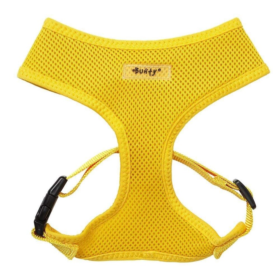 image 1 of Soft Dog & Puppy Harness with Clip, Adjustable Yellow | L