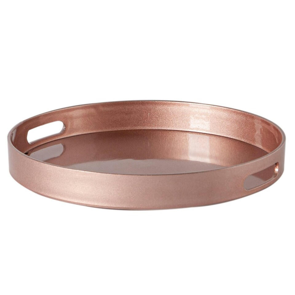 image 1 of Argon Tableware Round Serving Tray - 33cm - Rose Gold Pink