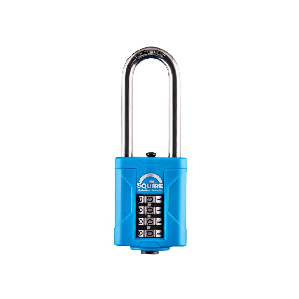 Squire Rustproof Marine Combi Padlock | Multi | Multi Colour | 40mm, Long Shackle 63mm, Boxed | 1