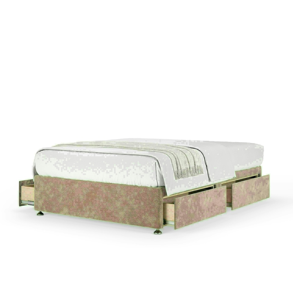 Mink Chenille 4 Drawer Divan Base King Size