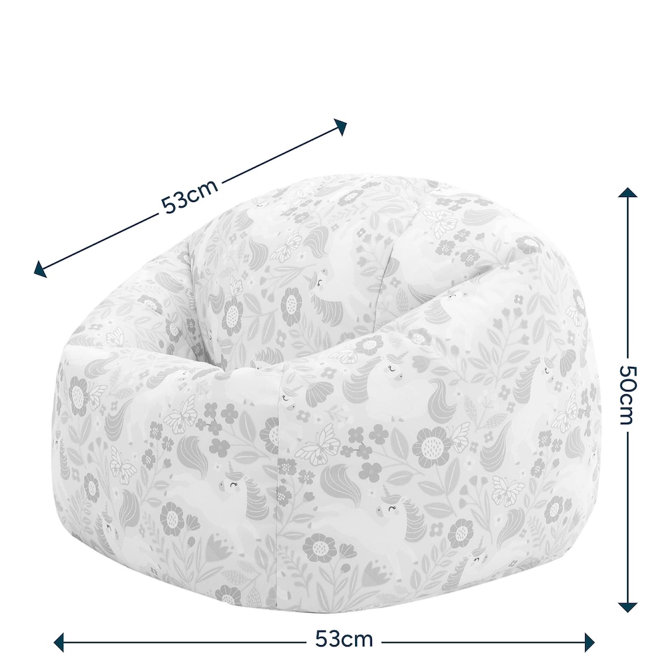 image 1 of icon Kids Kingston Unicorn Print Classic Bean Bag