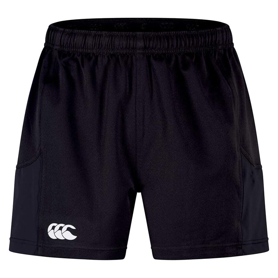 image 1 of Canterbury Men's Advantage Rugby Shorts 2.0 | Elasticated Waist | Ccc Logo Gym Shorts, Black, Xl