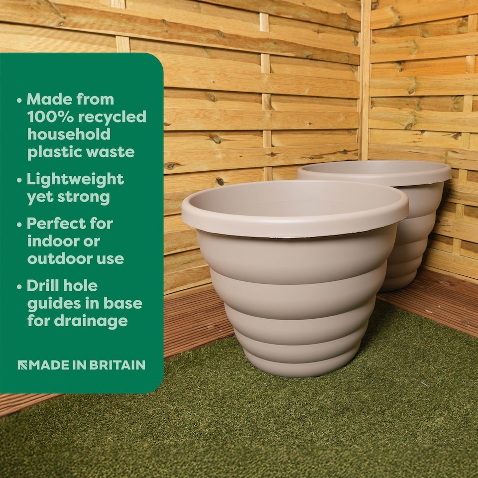 image 1 of Wham Beehive  66cm Round Plastic Garden Planter | Grey | Fawn