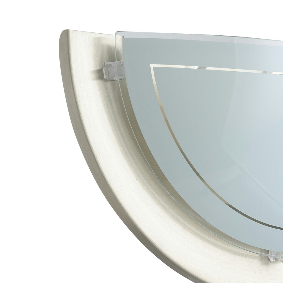 image 1 of EGLO Planet 1 Semi-Circular Steel Matte Nickel Wall Light White