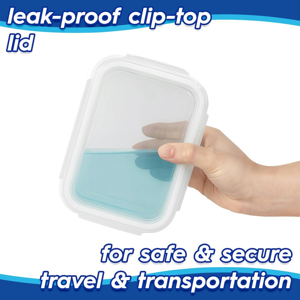 image 1 of Harbour Housewares 10pc Glass Food Storage Containers Set with Lids - 2 Sizes