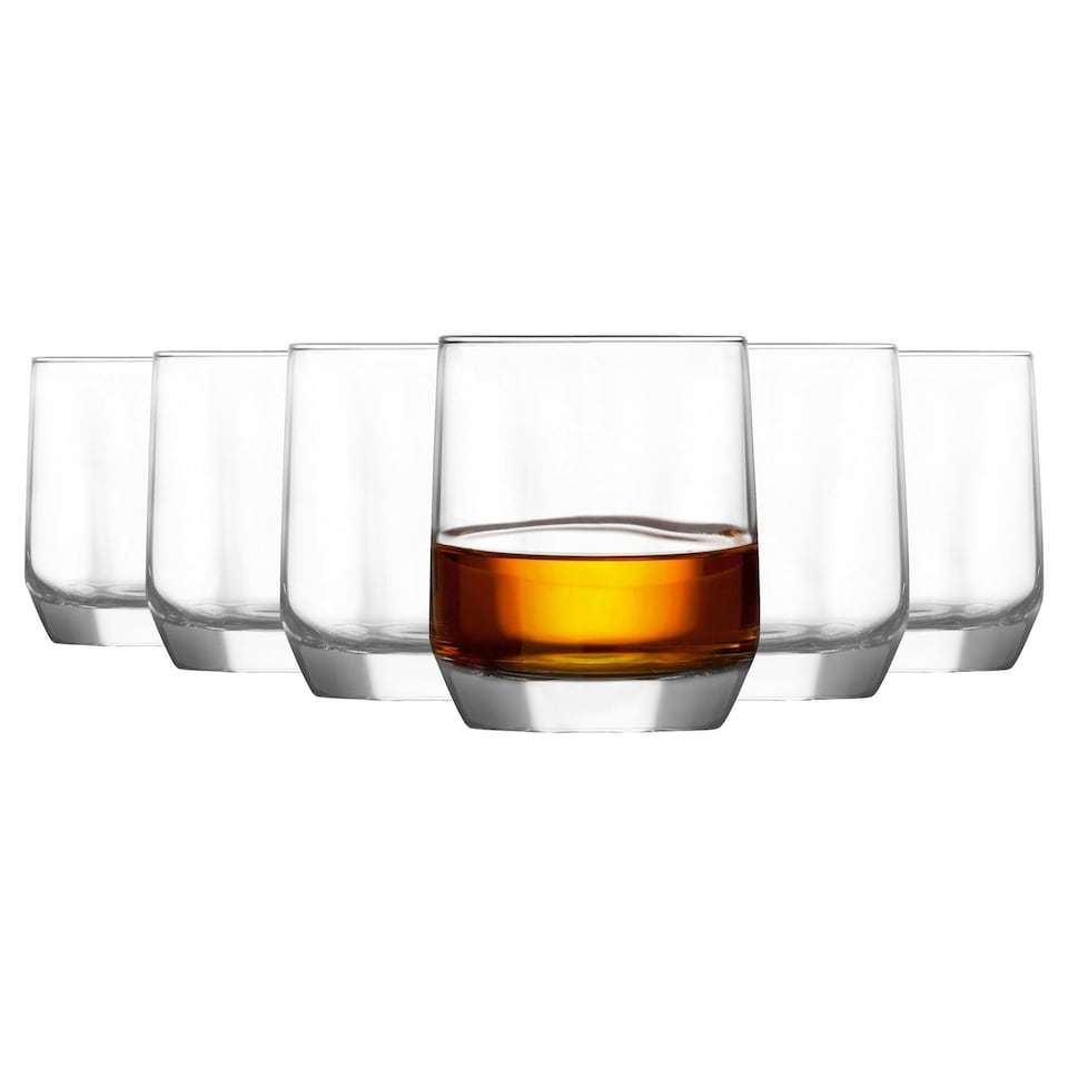 image 1 of LAV Diamond Whisky Glasses - 215ml - Clear - Pack of 6 Clear