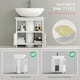 image 8 of kleankin Bathroom Pedestal Under Sink Cabinet with Storage Shelves, Door, White White | White