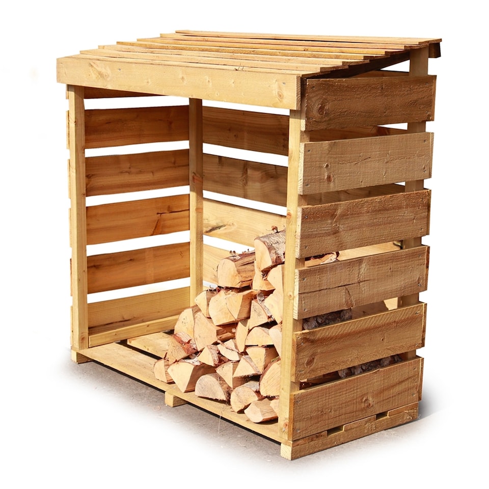 image 1 of eDecks Firewood Log Store for Garden, Pressure Treated Timber - 1200 x 600mm