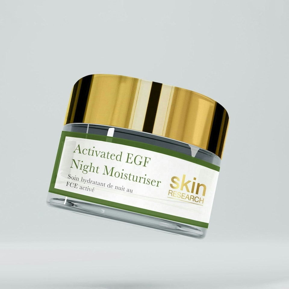 image 1 of Skin Research Activated EGF Night Moisturiser 50ml Twin Value Savings Pack