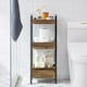 image 4 of SoBuy 3-Tier Slim Bathroom Storage Cabinet, Brown & Black, 11.0x7.9x29.1 in, 4 kg - FRG226-F