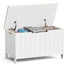 Vonhaus White Holbrook Storage Chest with Hinged Lid