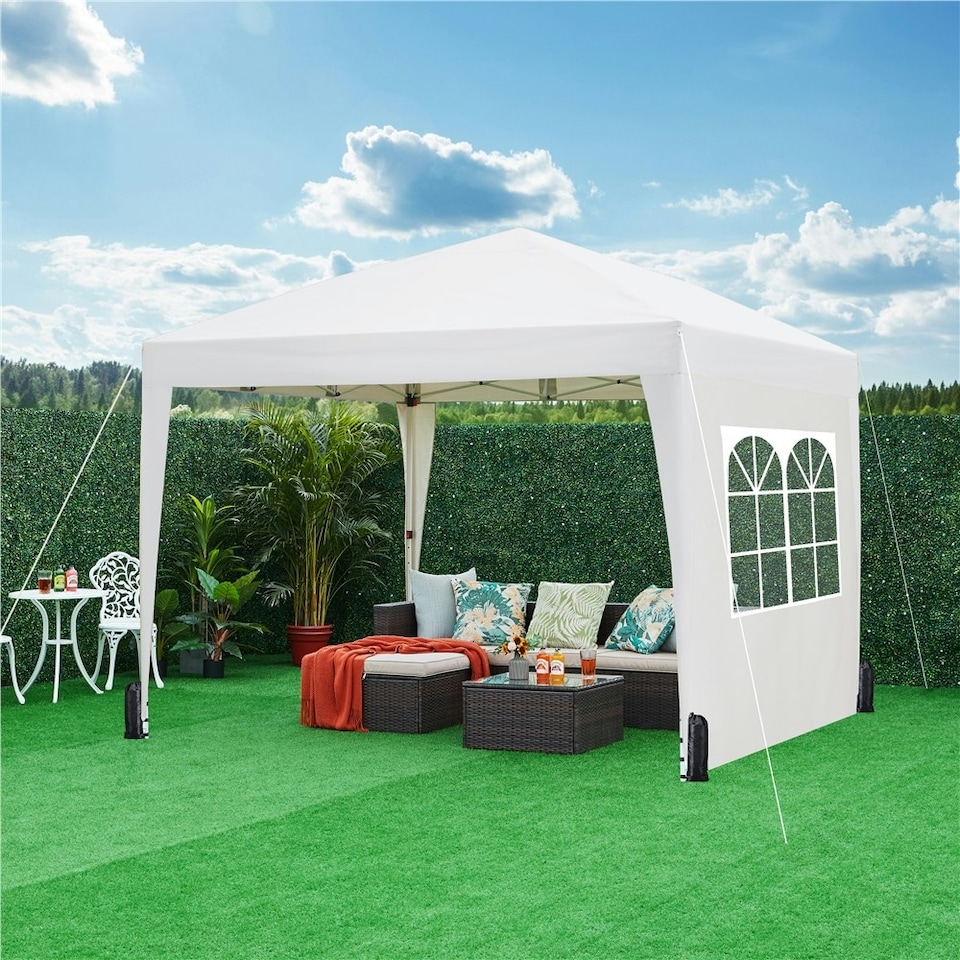 image 1 of Yaheetech Pop Up Canopy Tent W/ 4 Sidewalls White
