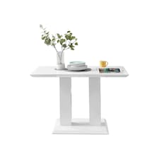 Furniturebox Imperia 4 Modern White High Gloss Dining Table