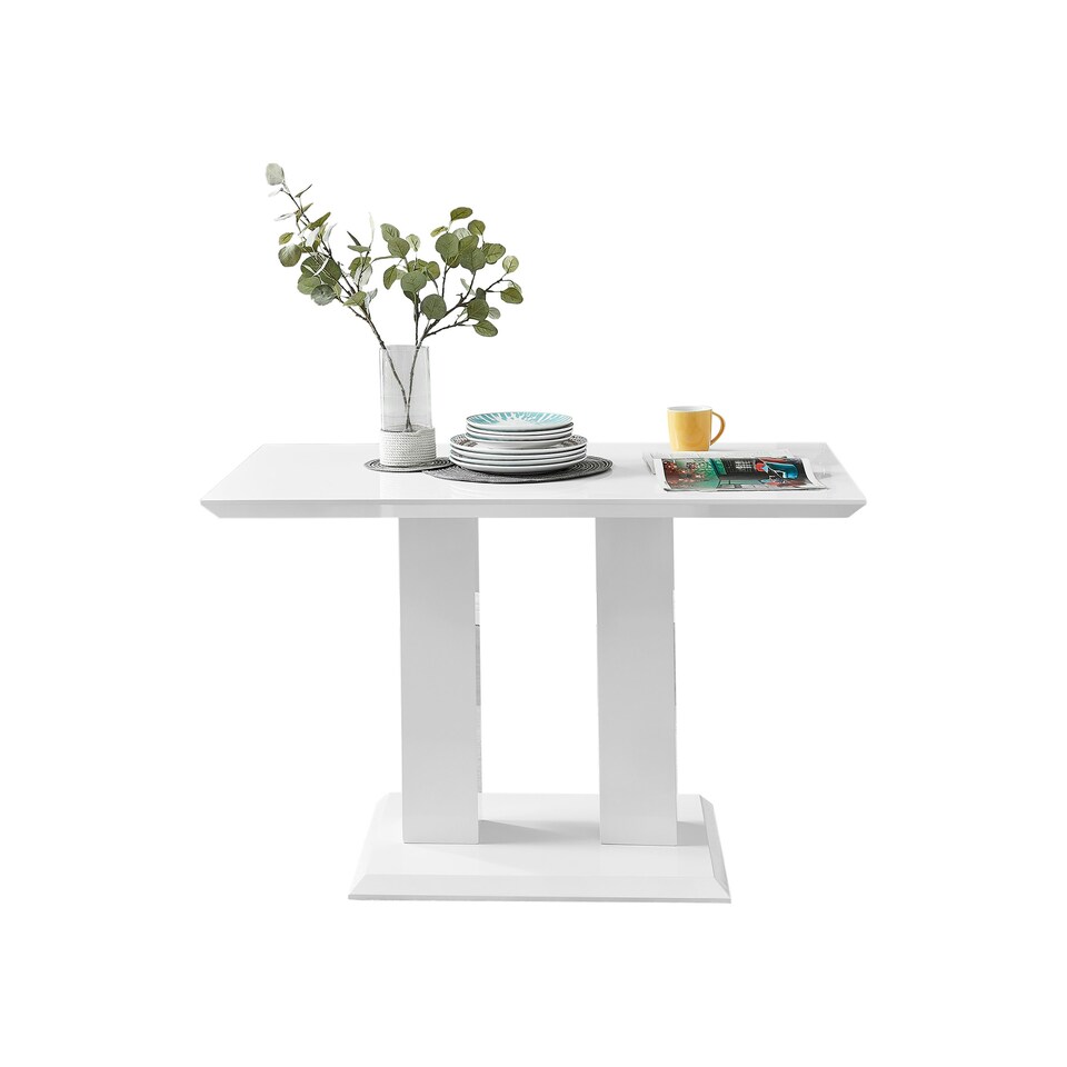image 1 of Furniturebox Imperia 4 Modern White High Gloss Dining Table