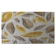 image 1 of Botanical gold and purple leaf Designer Kitchen Towel | Multi