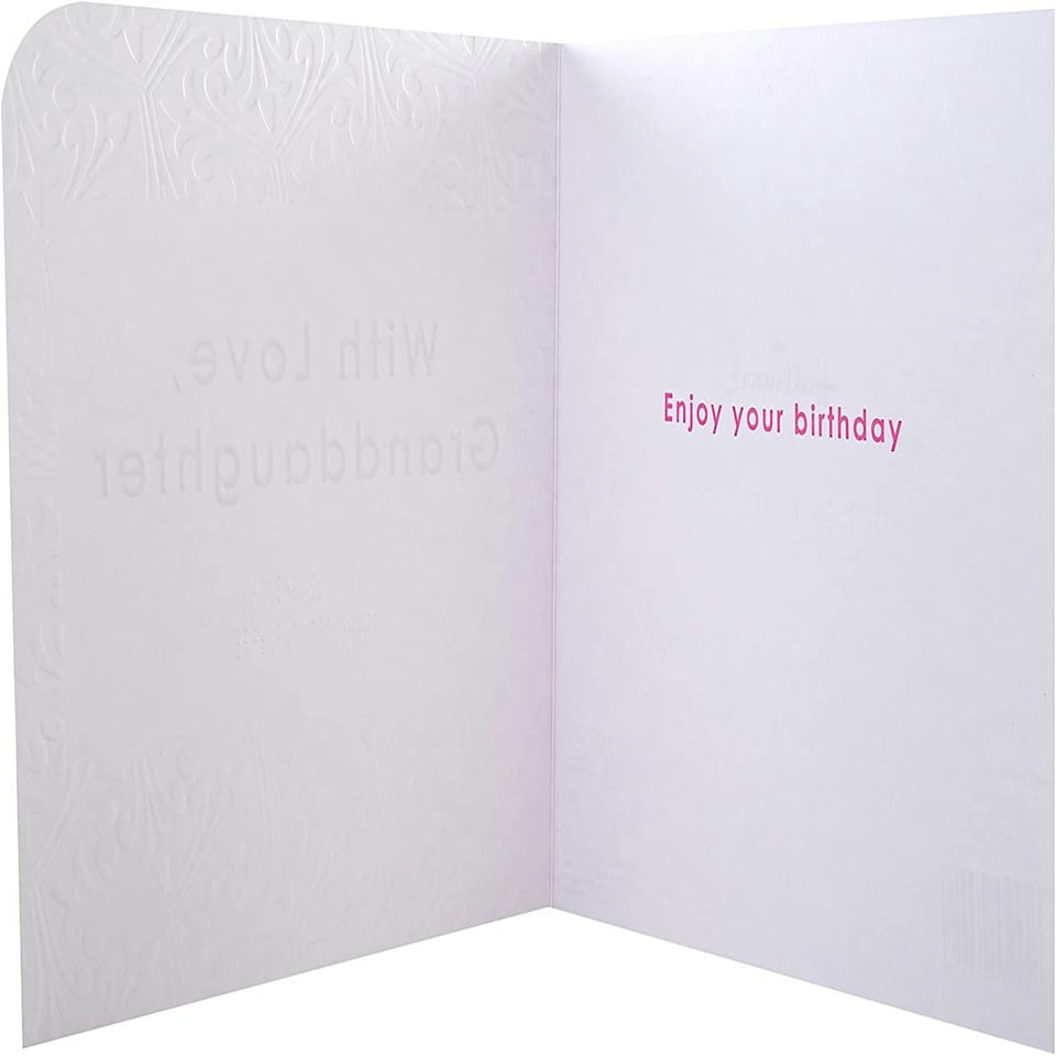 image 1 of Contemporary Patterned Design Braille Birthday Card for Granddaughter