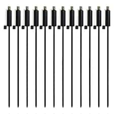 Harbour Housewares Metal Garden Torches - Cylinder - Black - Pack of 12