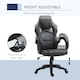 image 3 of Vinsetto PU Leather Racing Gaming Chair, Swivel Home Office Gamer Chair Gray
