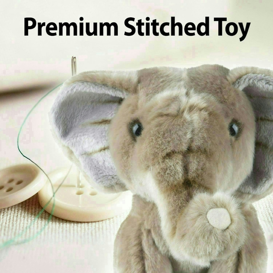 image 1 of Safari Elephant 30cm Plush Premium Lifelike Toy - Natural World Collection
