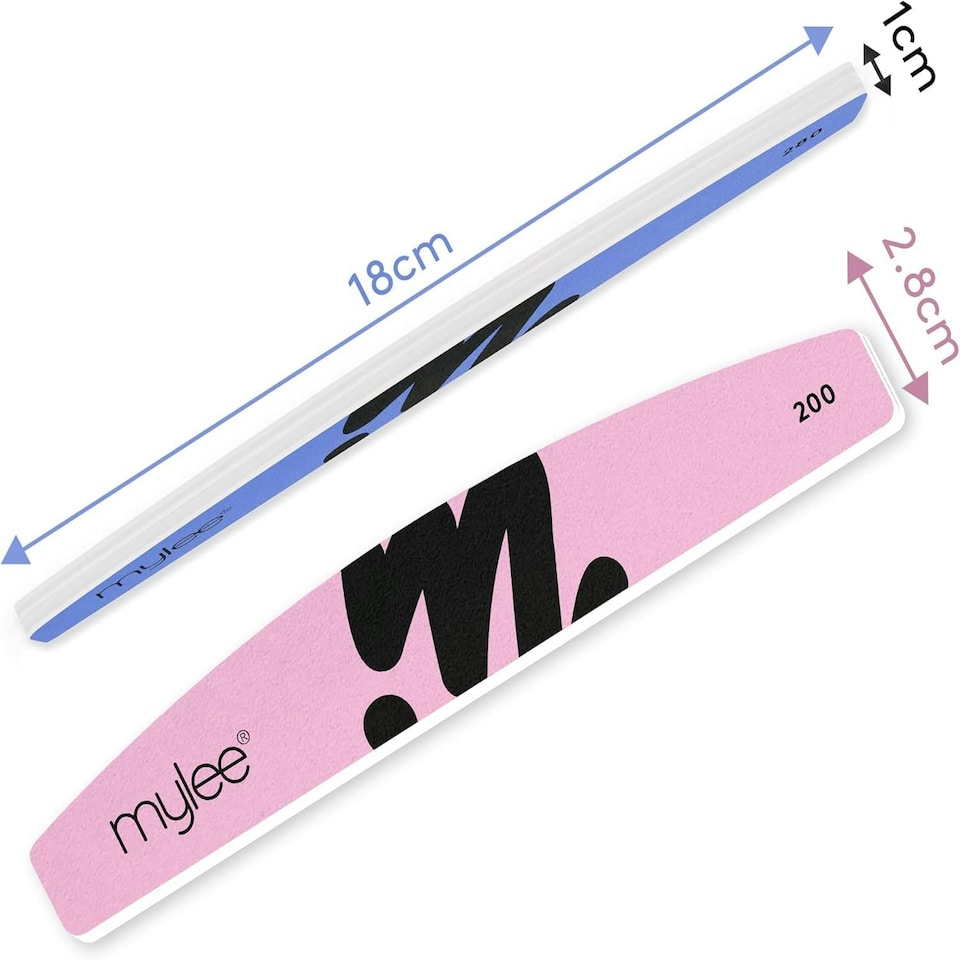 image 1 of Mylee Foam Nail Files 200/280 (Pack of 2)